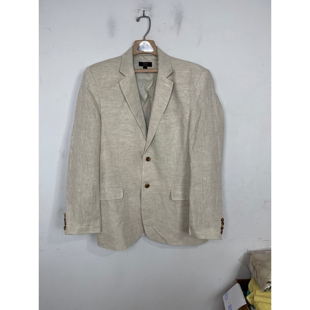 Club Room Luxury Mens 100% Linen Blazer Sport Coat Beige Oatmeal‎ Size L